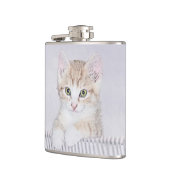 Flasques Tabby Orange Kitten Peinture - Art Chat original (Gauche)