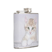 Flasques Tabby Orange Kitten Peinture - Art Chat original (Droite)