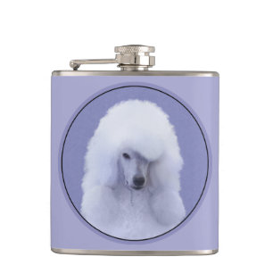 Flasques Tableau blanc standard de caniche - Art original d
