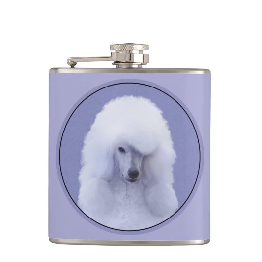 Flasques Tableau blanc standard de caniche - Art original d (Devant)