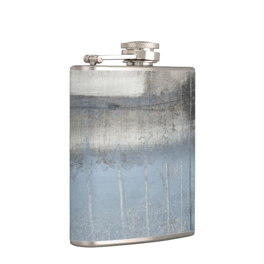 Flasques Tableau gris et bleu Abstrait (Droite)