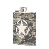 Flasques Tag Vintage Étoile style kaki numérique (Gauche)