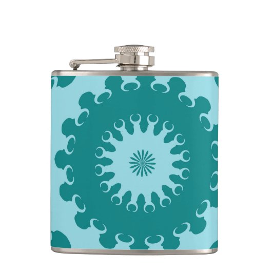 Flasques Tanager Turquoise et sarcelle Bleu Croissant Lune (Devant)