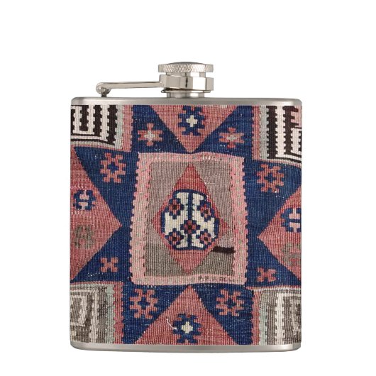 Flasques Tapis Kilim Rouge Oriental de Sol (Devant)