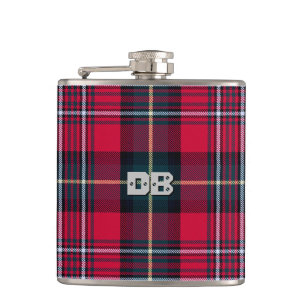 Flasques Tartan avec vos initiales