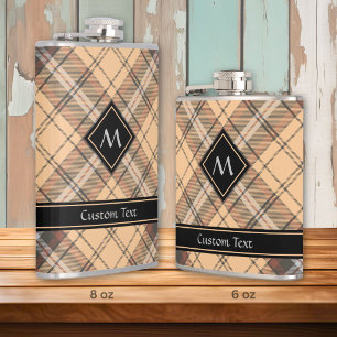 Flasques Tartan beige et marron