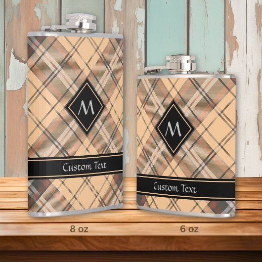 Flasques Tartan beige et marron