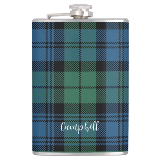 Flasques Tartan Campbell Script Rustique Personnalisé (Devant)
