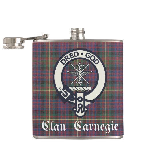 Flasques Tartan Clan Carnegie Crest (Ouvert)