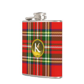 FLASQUES TARTAN ÉCOSSE ROUGE, TOPAZ JAUNE MONOGRAMME EN PIE (Gauche)