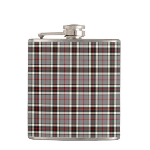 Flasques Tartan formel de clan gris, noir et rouge de