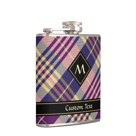 Flasques Tartan mauve, or et bleu (Droite)
