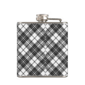 Flasques Tartan motif Noël noir blanc Monogramme (Dos)