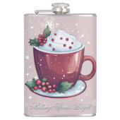 Flasques Tasse de chocolat chaud de Noël | Rose blush (Devant)
