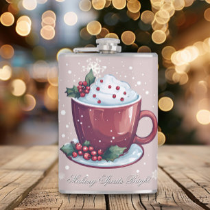 Flasques Tasse de chocolat chaud de Noël   Rose blush