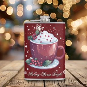 Flasques Tasse de chocolat chaud de Noël   Rouge