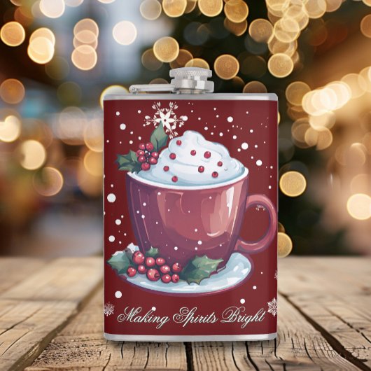 Flasques Tasse de chocolat chaud de Noël | Rouge