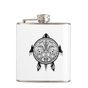 Flasques Tatouage de Tribal Turtle Shield
