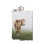 Flasques Taureau de vache blanche à l'arrière dans un champ (Gauche)