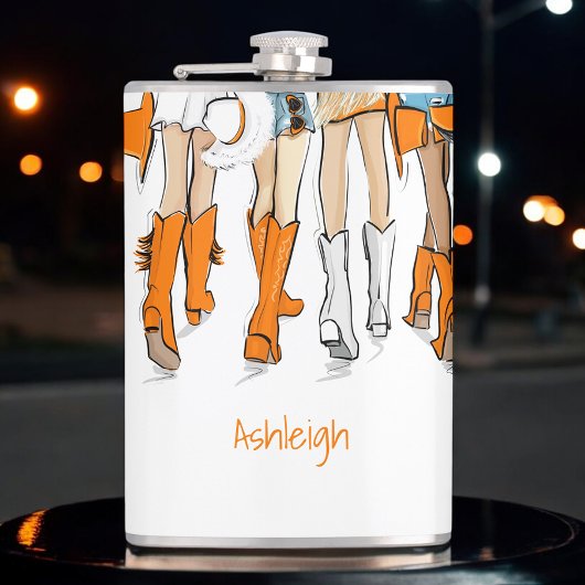 Flasques Tennessee Ladies Cowboy Boots Orange Nom de la mod