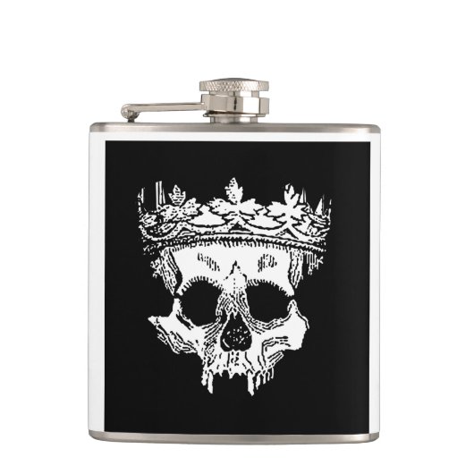 Flasques Tête de squelette couronnée sur un ballon (Devant)