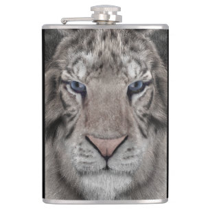 Flasques Tête de Tigre Blanc Esthétique Faunique