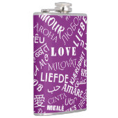 Flasques Texte d'amour multi-lingile de la fiole violette - (Droite)