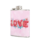 Flasques Texte d'amour rouge en lettres bloc gras Aquarelle (Gauche)