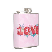 Flasques Texte d'amour rouge en lettres bloc gras Aquarelle (Droite)