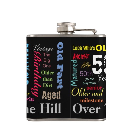 Flasques Texte DO-IT-YOURSELF | 50e anniversaire heureux | (Dos)