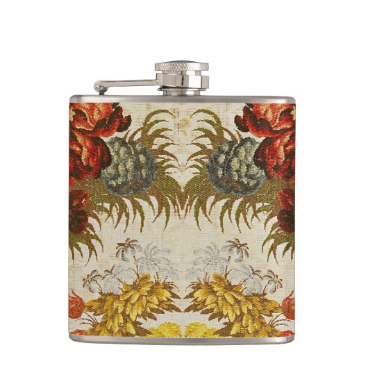 Flasques Textile avec un motif floral de répétition (Devant)