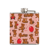 Flasques Texture avec le nounours, coeurs (Dos)