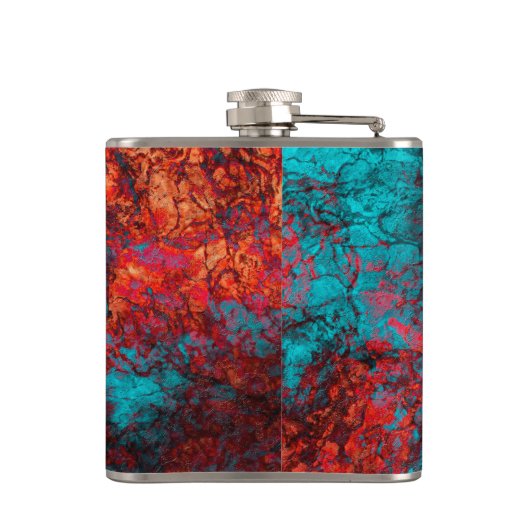 Flasques texture bleu foncé texturé en marbre de daim (Dos)