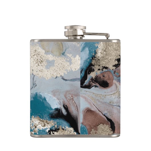 Flasques Texture cool en marbre d'or (Dos)