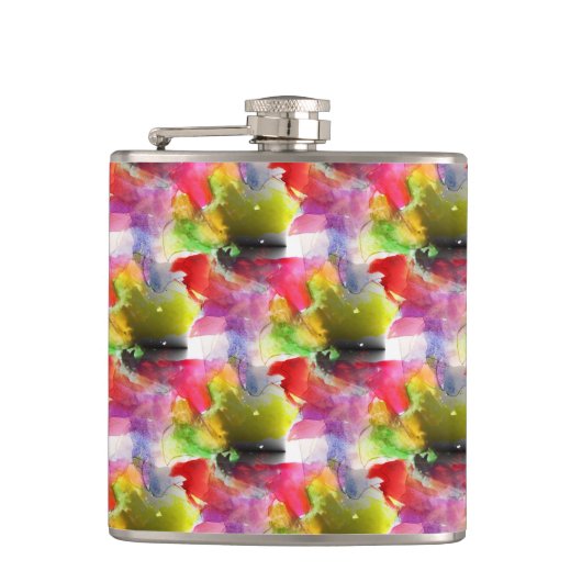 Flasques Texture de conception rouge, aquarelle jaune (Devant)