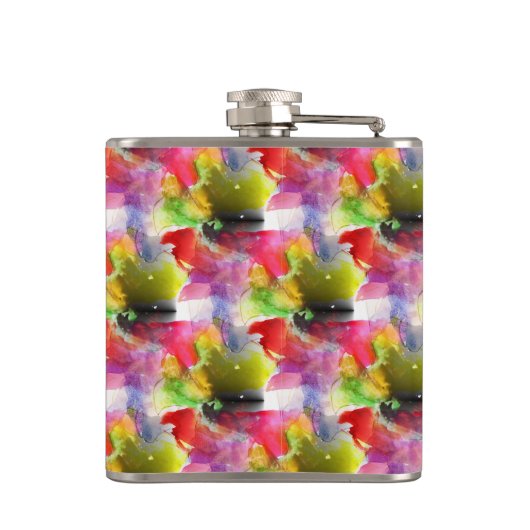 Flasques Texture de conception rouge, aquarelle jaune (Dos)