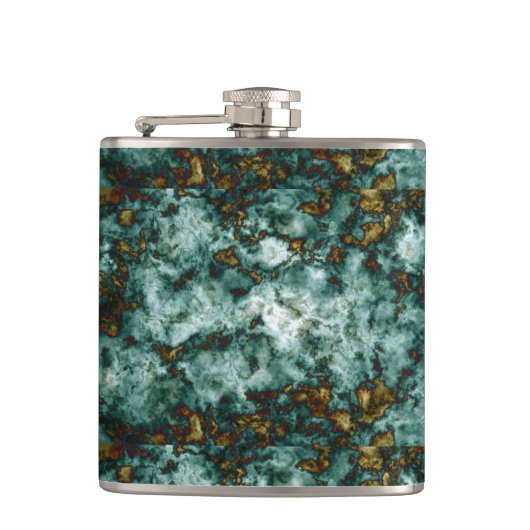 Flasques Texture de marbre verte avec des veines (Devant)