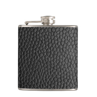 Flasques Texture en cuir noir