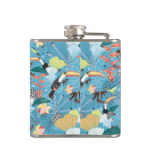 Flasques Texture tropicale avec des toucans et des colibris (Dos)