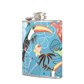 Flasques Texture tropicale avec des toucans et des colibris (Gauche)