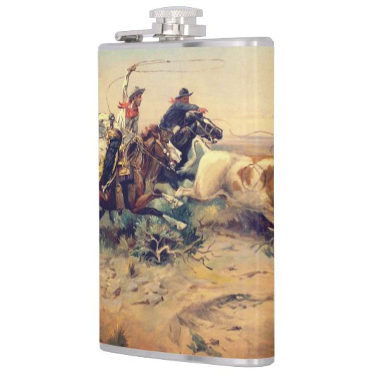 Flasques The Herd Quitter (par C. M. Russell, c. 1897) (Gauche)