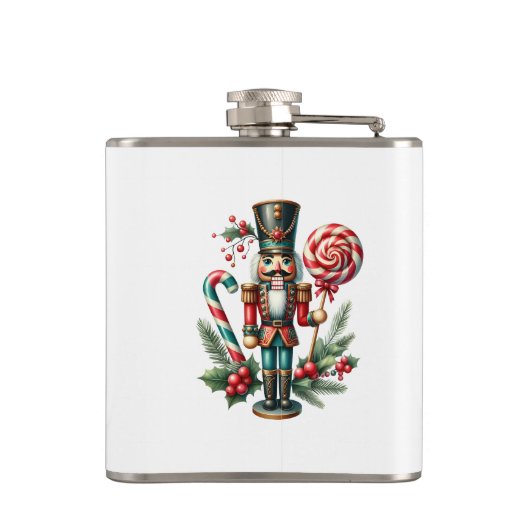 Flasques Thème de Noël Nutcracker Sucre de canne texte pers (Dos)