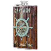 Flasques Thème Nautique Bronze Captains Wheel Tall (Gauche)