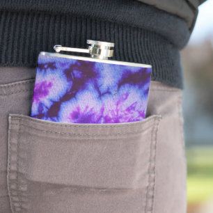 Flasques Tie teinture teintes de pourpre et bleu