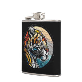 Flasques Tiger Animal Portrait Vitrail Faune Gratuite (Gauche)