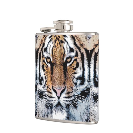 Flasques Tiger rayures Portrait dans Graphic Press Style (Gauche)