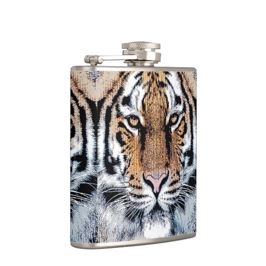 Flasques Tiger rayures Portrait dans Graphic Press Style (Droite)