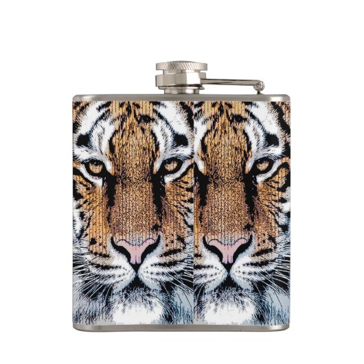 Flasques Tiger rayures Portrait dans Graphic Press Style (Dos)