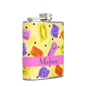 Flasques Timbres vintage jaune Passeport Nom Personnalisé (Droite)