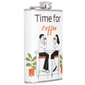 Flasques Time for Coffee Cute Couple Illustratio Mug, 15 oz (Droite)
